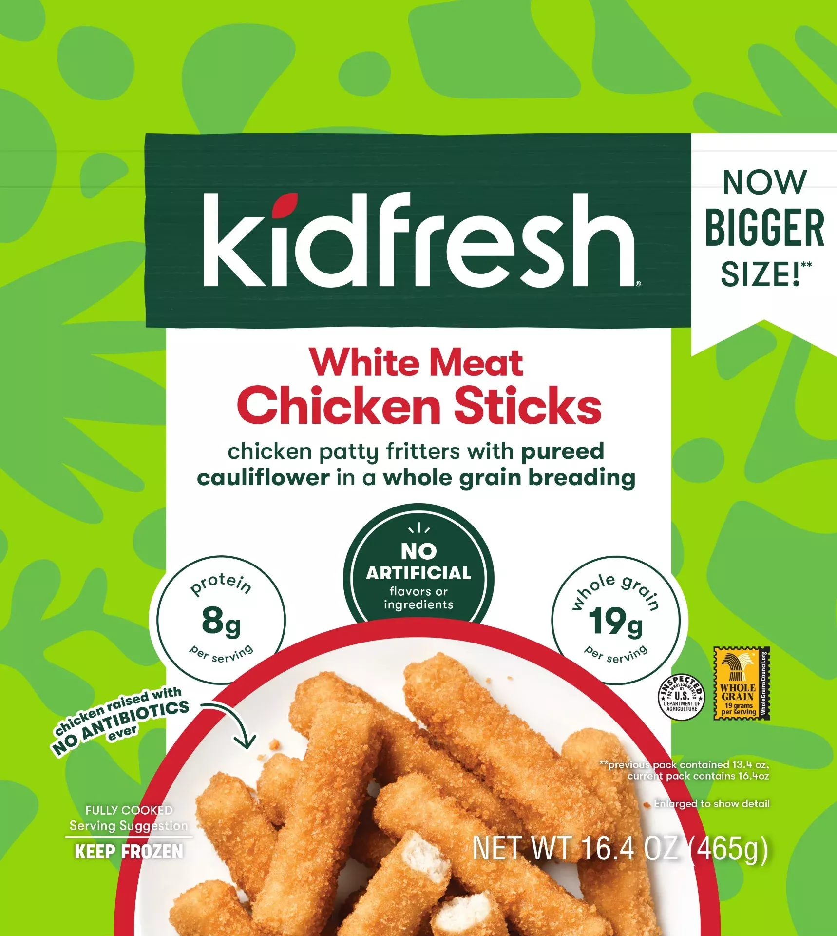 Kidfresh Value White Meat Chicken Sticks 16.4 Ounce Size - 6 Per Case