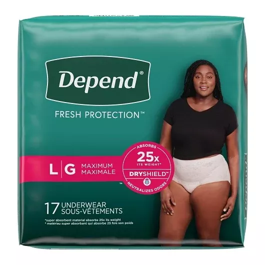 Kimberly Clark Depend Max Absorb Underwear Blsh Female Lrg 17 - 17 Count - 2 Per Case