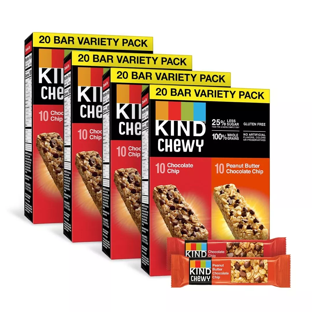 Kind Granola Chewy Bar, Variety Pack, Gluten Free, 20 Count (Pack Of 4)