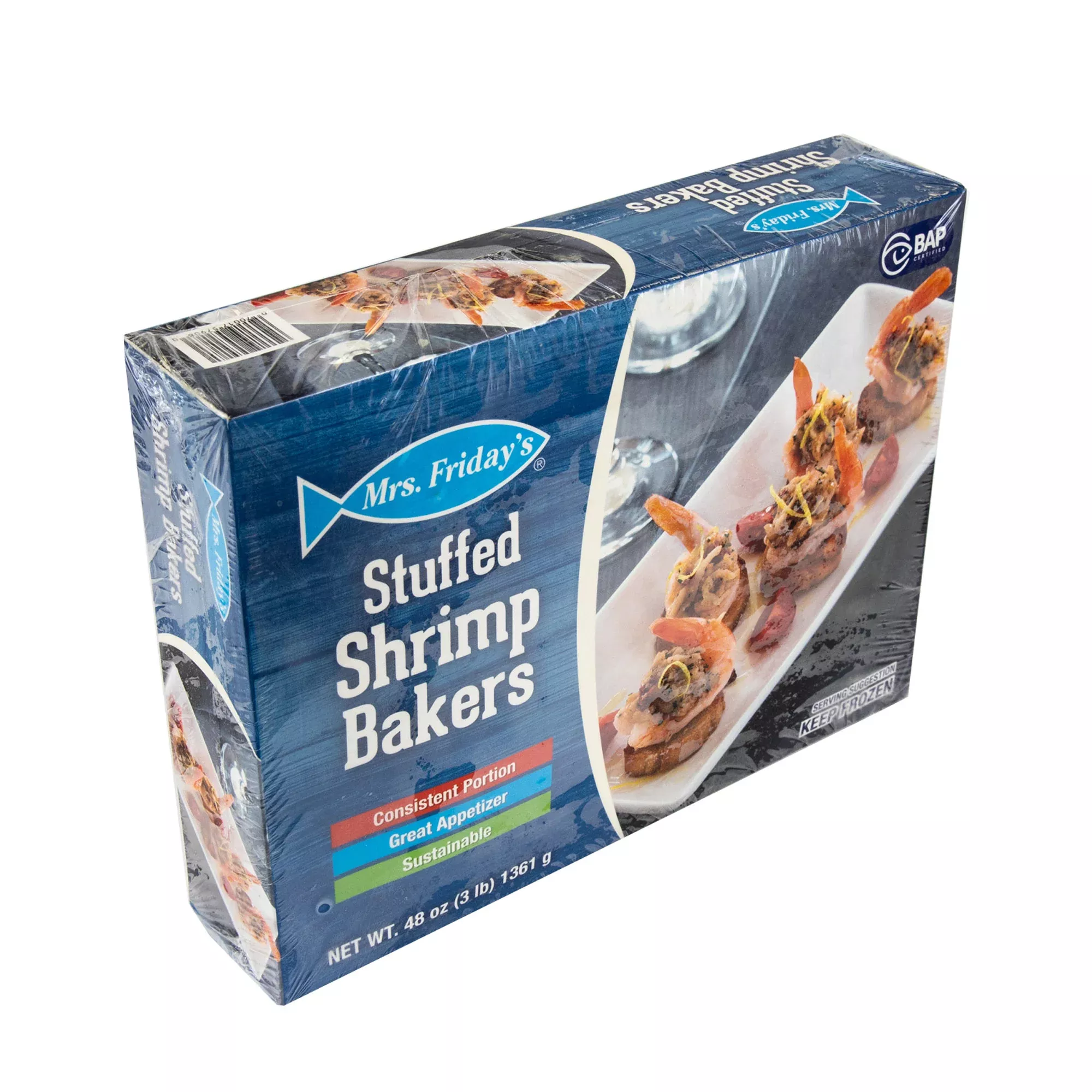 King And Prince Seafood Mrs Friday's Stuffed Shrimp Bakers 3 Pound Each - 4 Per Case