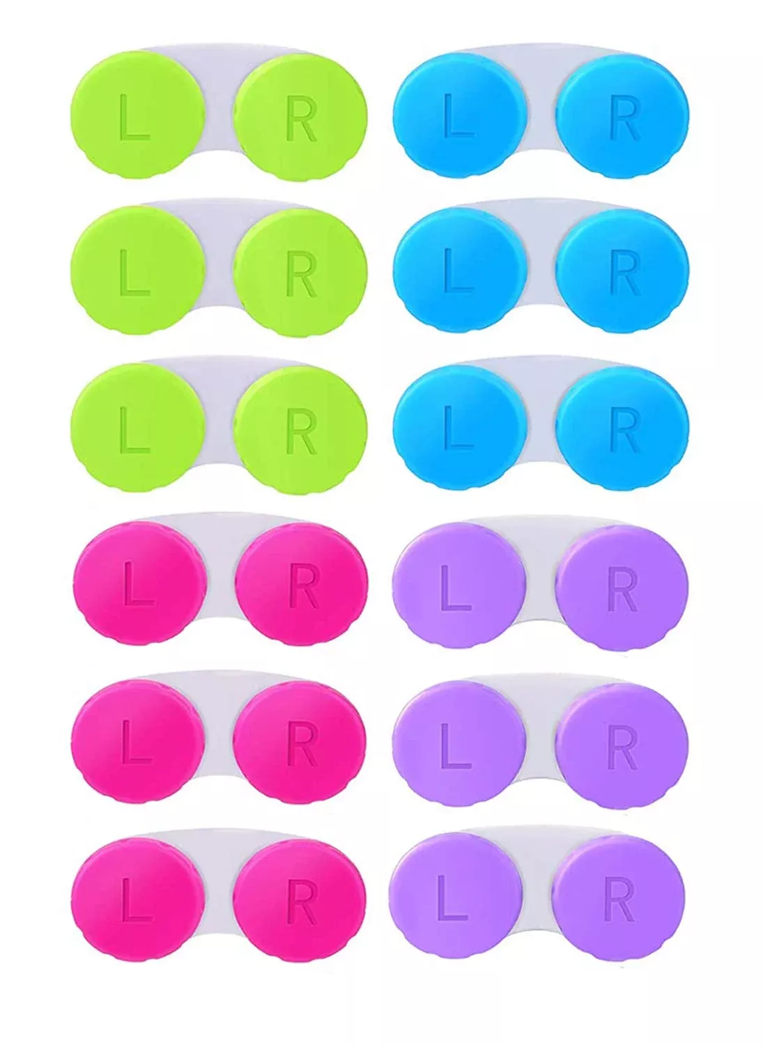Kiseer 12 Pack Colorful Contact Lens Case Box Holder Container Soak St