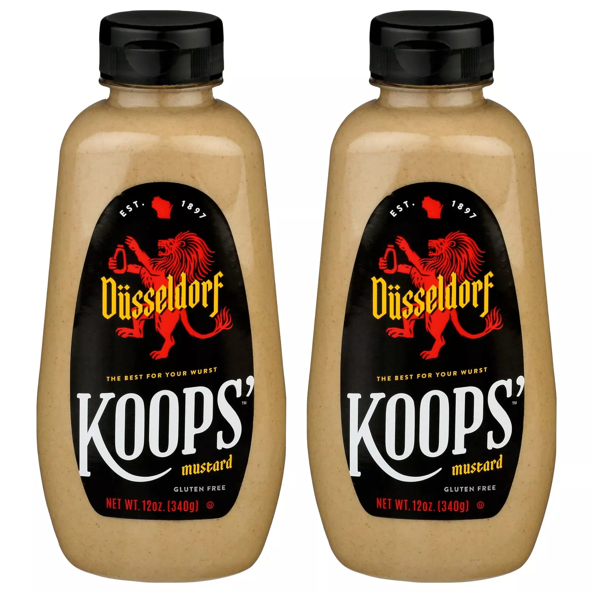 Koops' Dusseldorf Mustard - German-Style Bratwurst Mustard, Gluten-Free, Kosher, Made In Usa, From Quality Mustard Seeds, Creamy