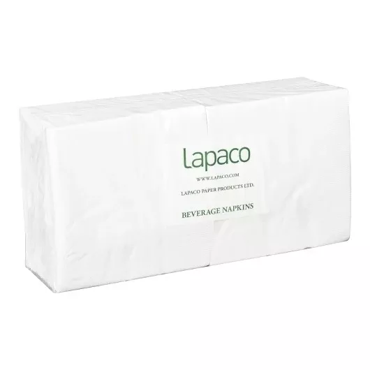 Lapaco Beverage Napkin 2 Ply White 5 X 200 - 1 Per Case