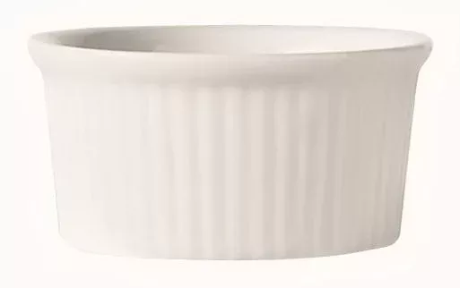 Libbey Dinnerware Libbey Bedrock Ovenware 2.75 Ounce Flute Ramekin 3" - Bright White 1 - 24 Each
