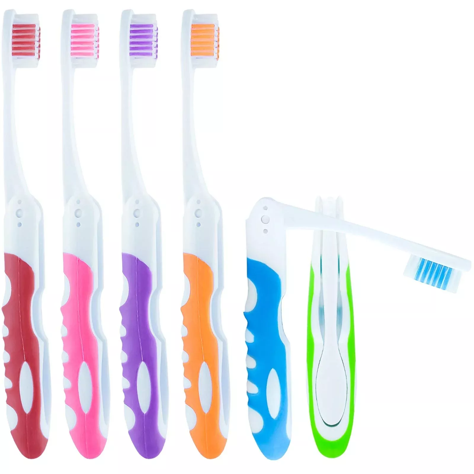 Lingito Travel Folding Toothbrush, Camping Toothbrush Bulk, Medium Bri