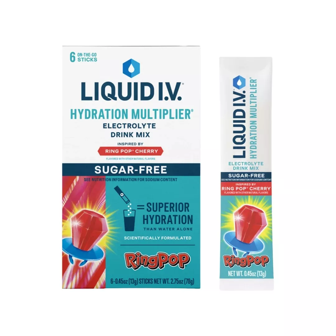 Liquid I.V. Sugar Free Hydration Multiplier Cherry Ring Pop - 8ct