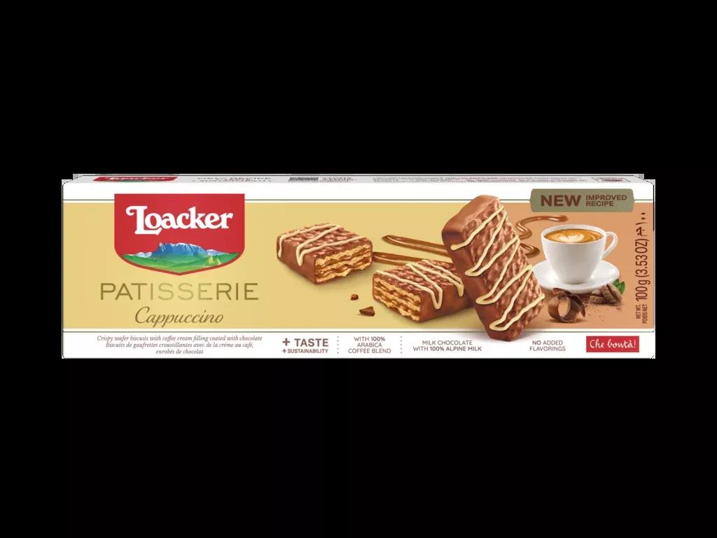 Loacker Cappuccino Milk Chocolate Biscuits, 3.53 oz | 100g