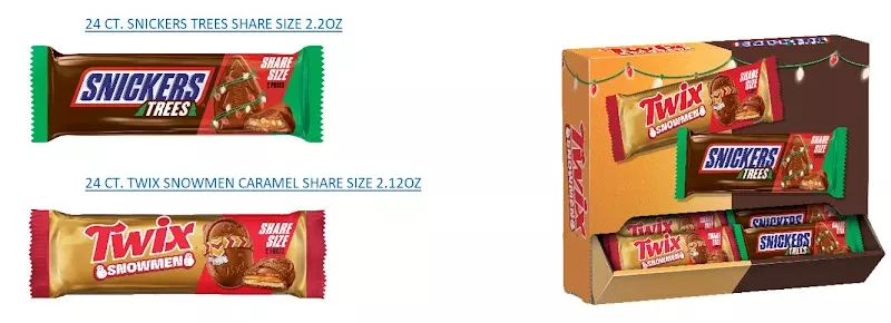 Mars Mixed King Size Chocolate Candy Christmas Gravity Feed - 48ct