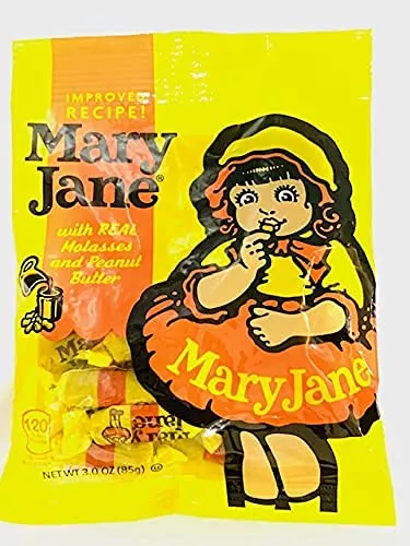 Mary Jane Taffy Candy, 3 Ounce Bag - 12 Bags