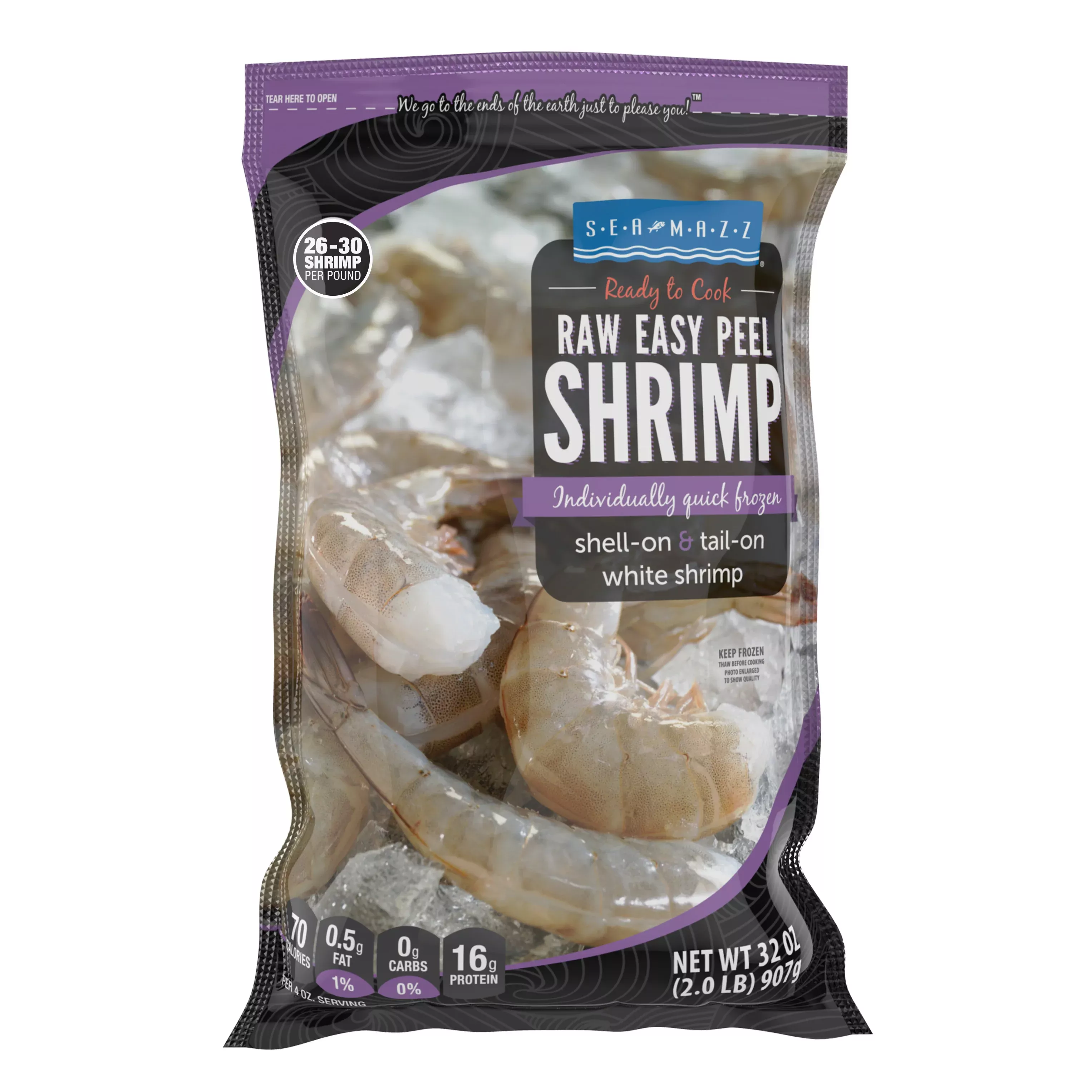 The Mazzetta Company Ez Peel Raw White Shrimp (x) 2 Pound Each - 10 Per Case