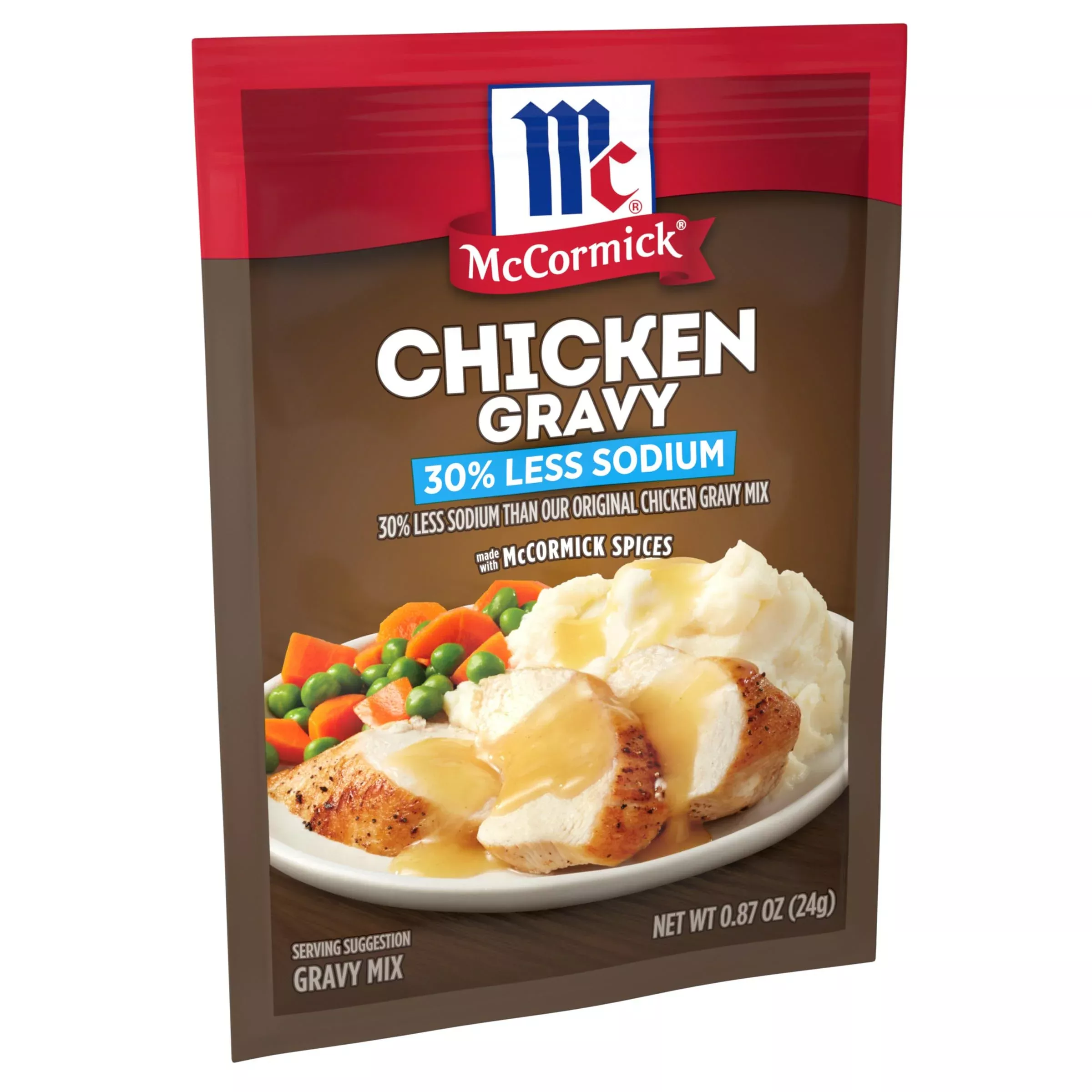 Mccormick 30% Less Sodium Chicken Gravy Mix, 0.87 Oz (Pack Of 12)
