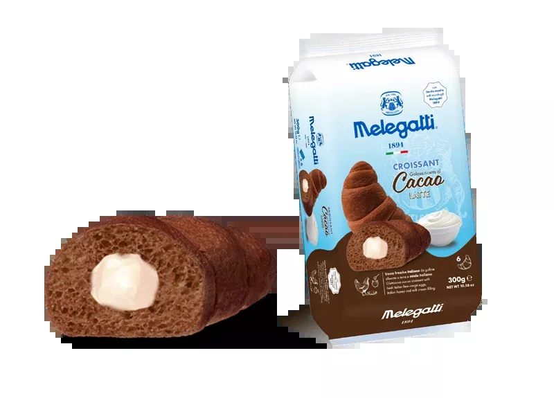 Melegatti Croissant with Cocoa & Milk, 10.58 oz | 300g