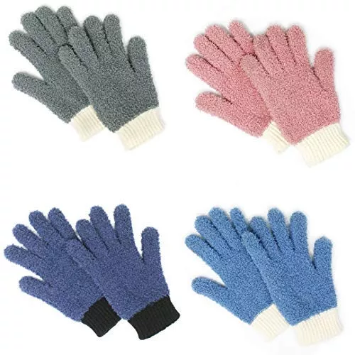 Mig4U 4 Pairs Microfiber Gloves - Dusting Gloves For House Cleaning -