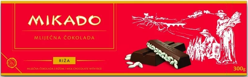 Mikado Milk Chocolate with Puffed Rice Bar, 5.3 oz | 150g