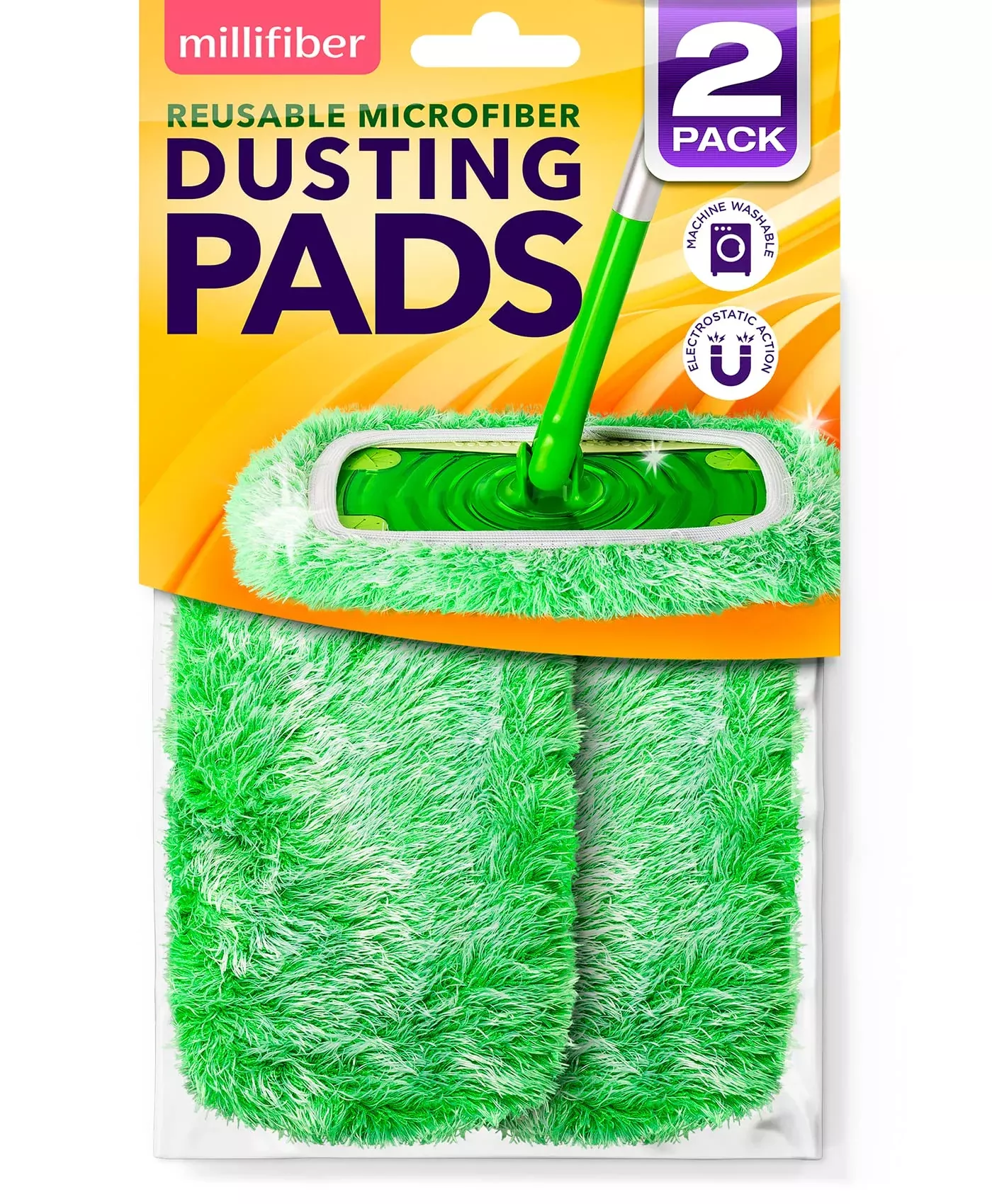 Millifiber Heavy Duty Duster Refills For Swiffer Sweeper Mop (2 Pack)