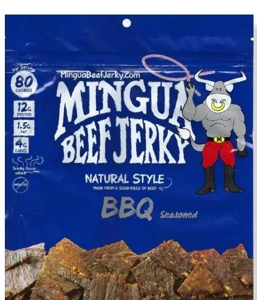 Mingua BBQ Beef Jerky, 3 oz Bag