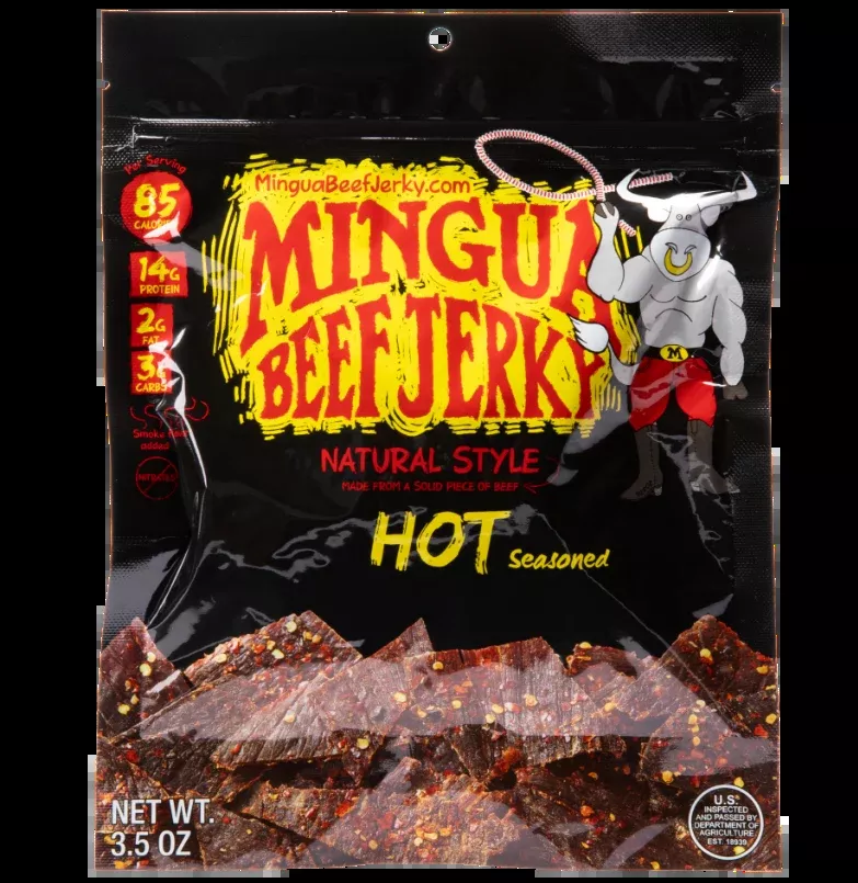 Mingua Hot Beef Jerky, 3.5 oz Bag