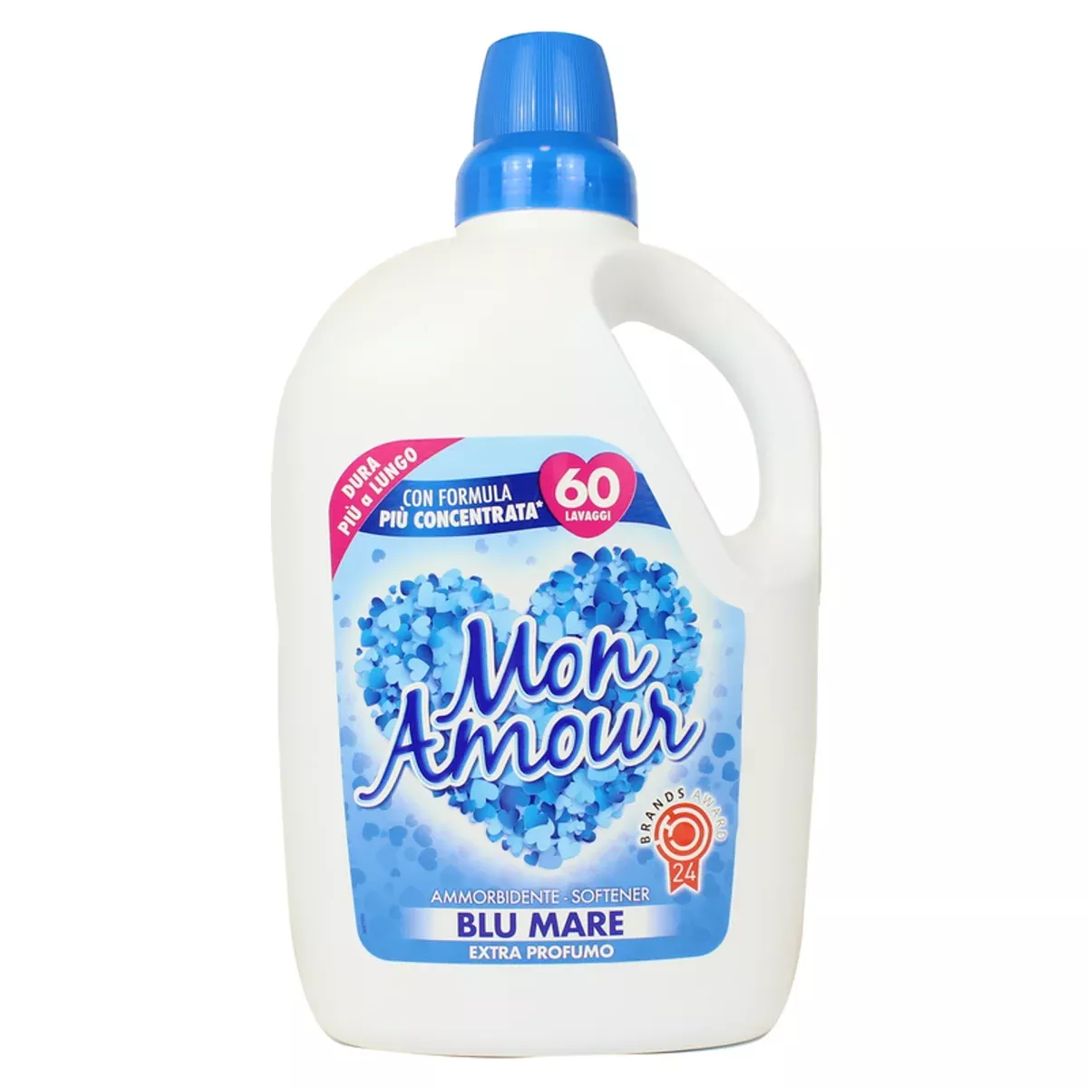 Mon Amour Concentrated Fabric Softener Blu Mare Scent, 60 Washes, 3 Liters