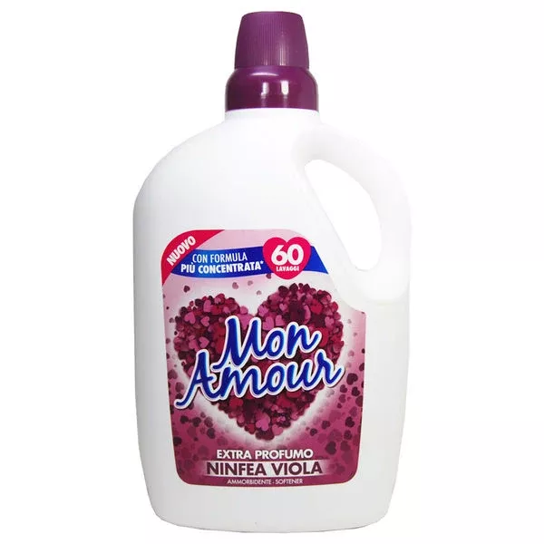Mon Amour Concentrated Fabric Softener Ninfea Viola Scent, 60 Washes, 3 Liters