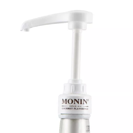 Monin Glass Bottle Pump 1/4 Ounce White W/topper
