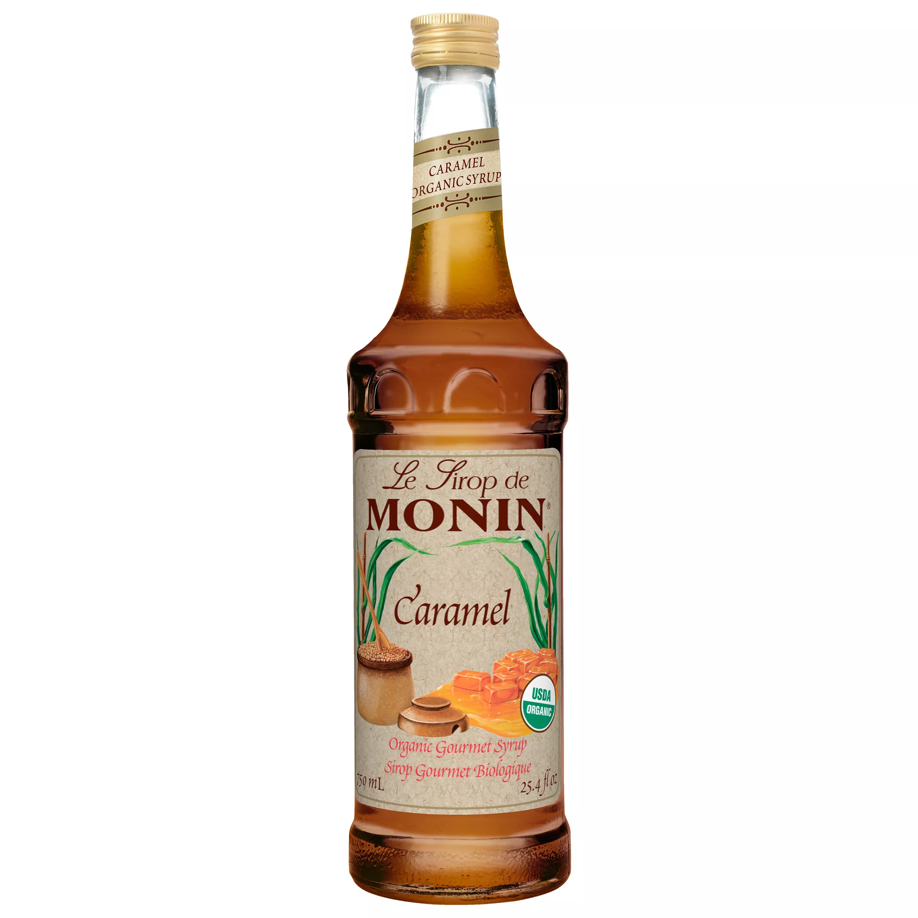 Monin Organic Caramel Pack Ml 750 Ml - 6 Per Case