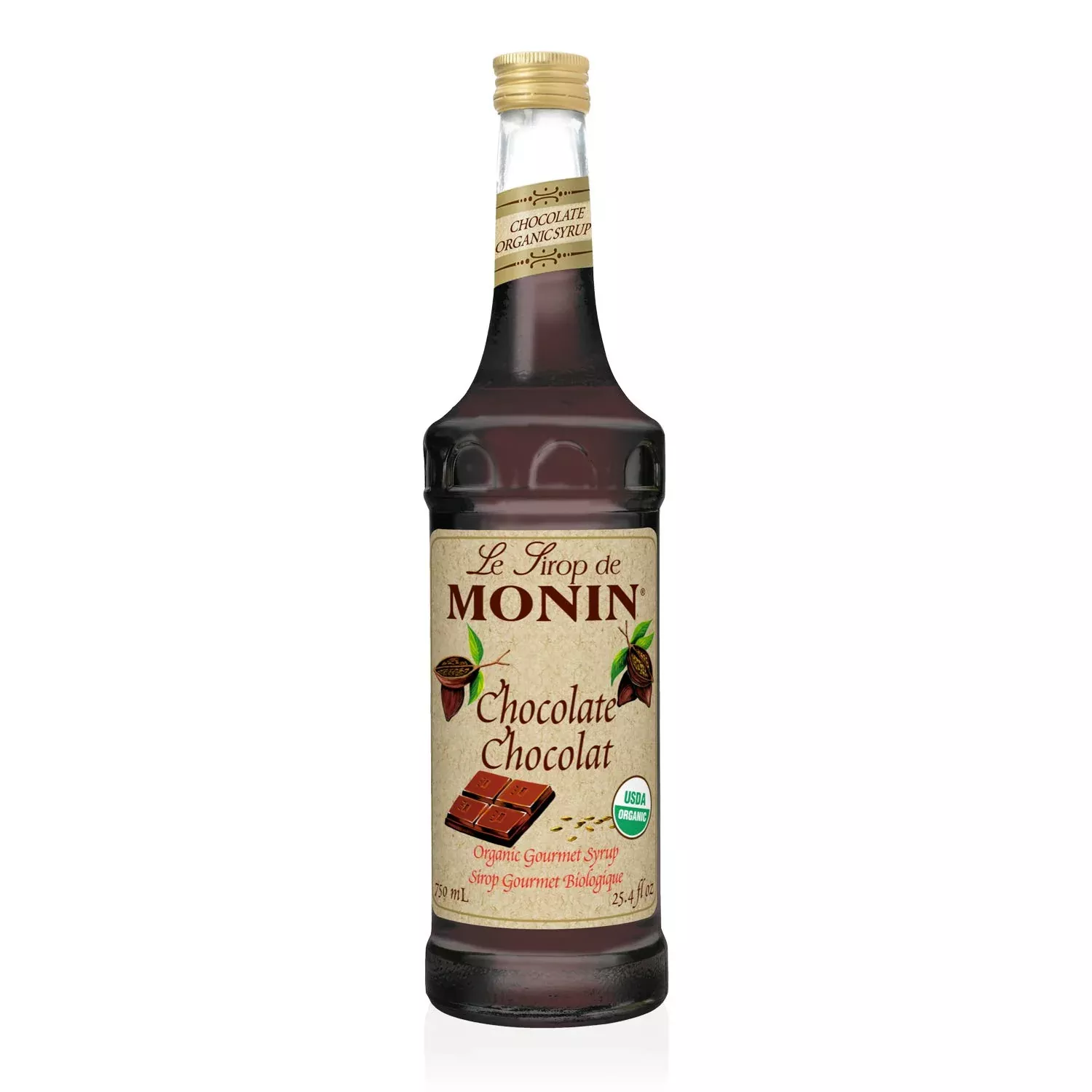 Monin Organic Chocolate Syrup, 750 Ml Bottle