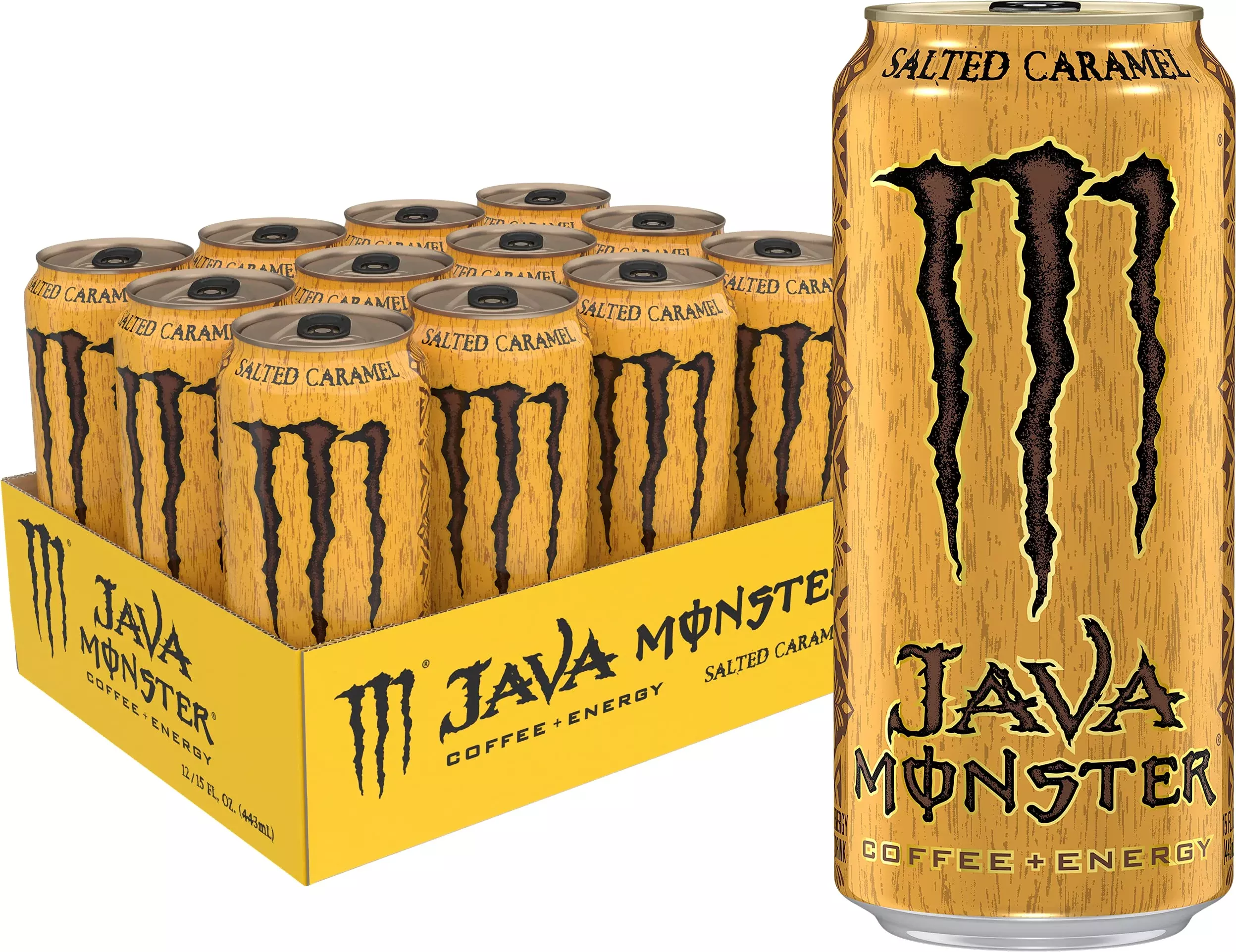 Monster Energy Java Monster Salted Caramel, Coffee + Energy Drink, 15 Fl Oz (Pack Of 12)