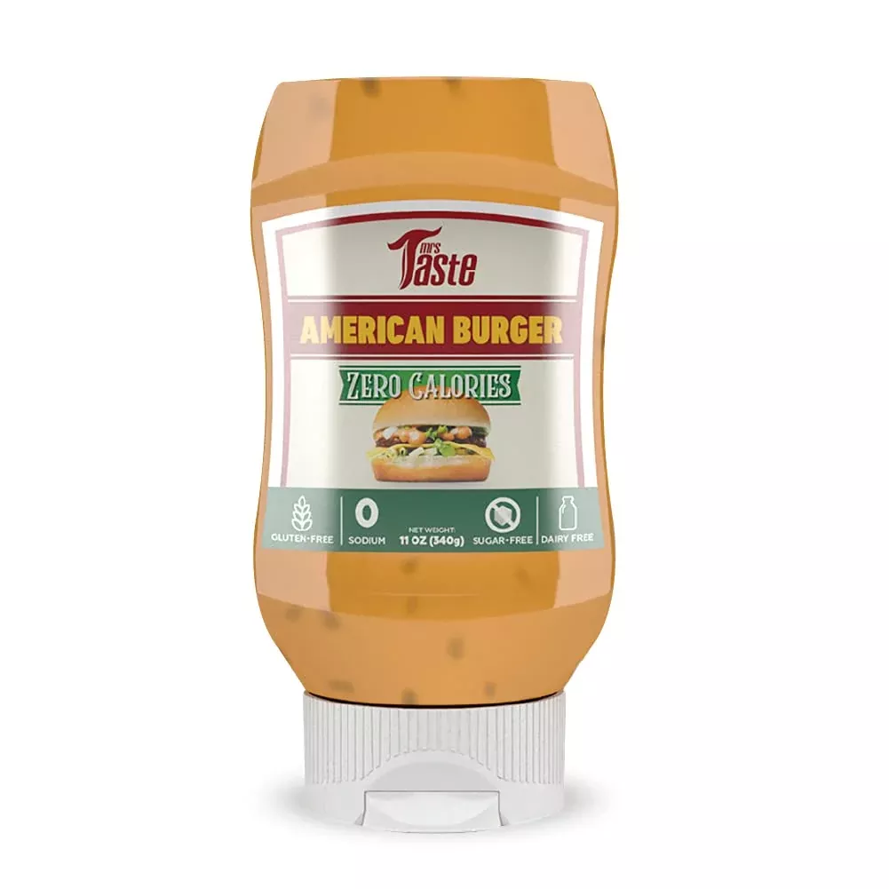 Mrs Taste Sugar Free American Burger, Zero Calories, Zero Sodium, Zero Sugar, High Fiber, Keto Friendly, Paleo Friendly, Condime