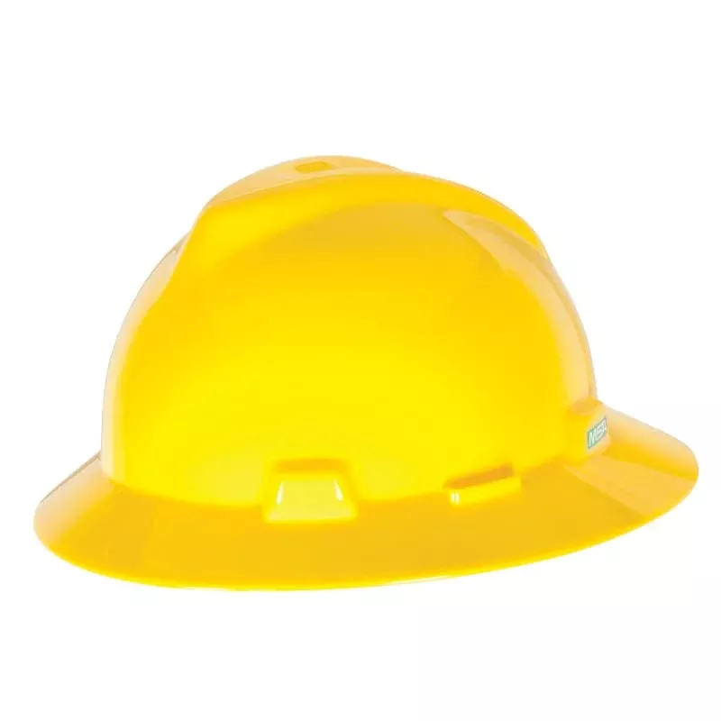 Msa 454730 V-Gard Full-Brim Hard Hat With Staz-On Pinlock Suspension |
