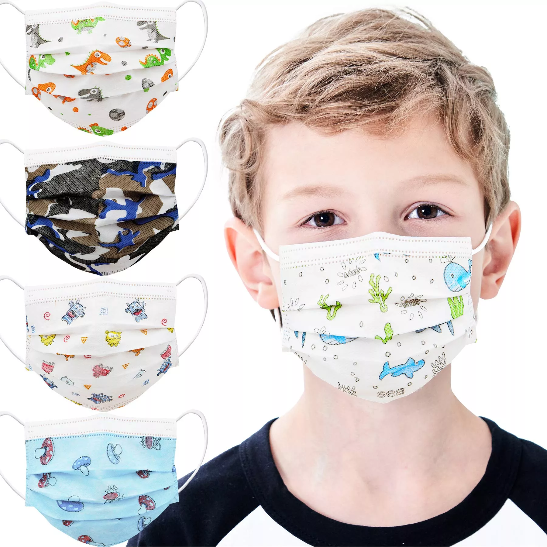 Mystcare Kids Disposable Face Mask 50 Pack Ages 5-12 Filter 3-Layer Sa