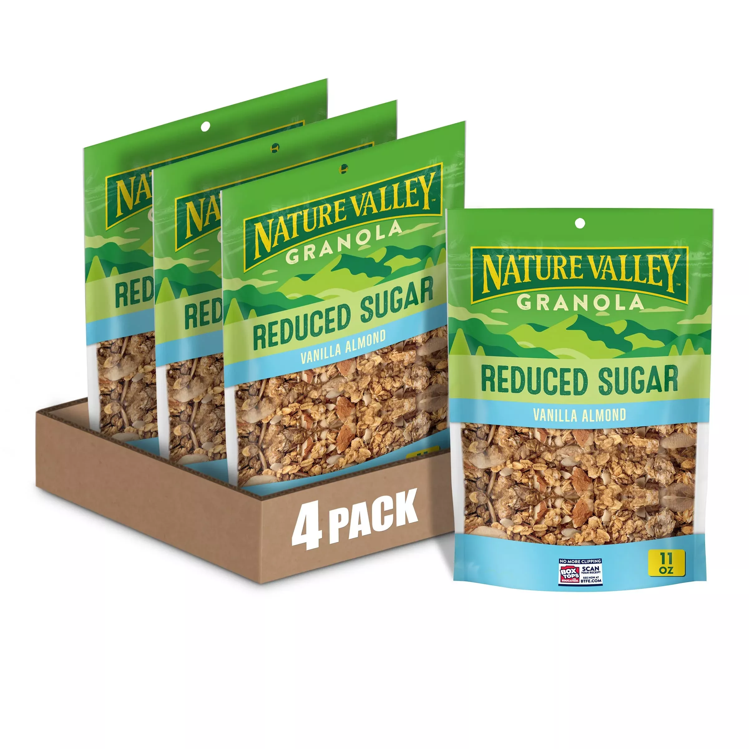 Nature Valley Vanilla Almond Reduced Sugar Granola, 11 Oz Bag (Pack Of 4)