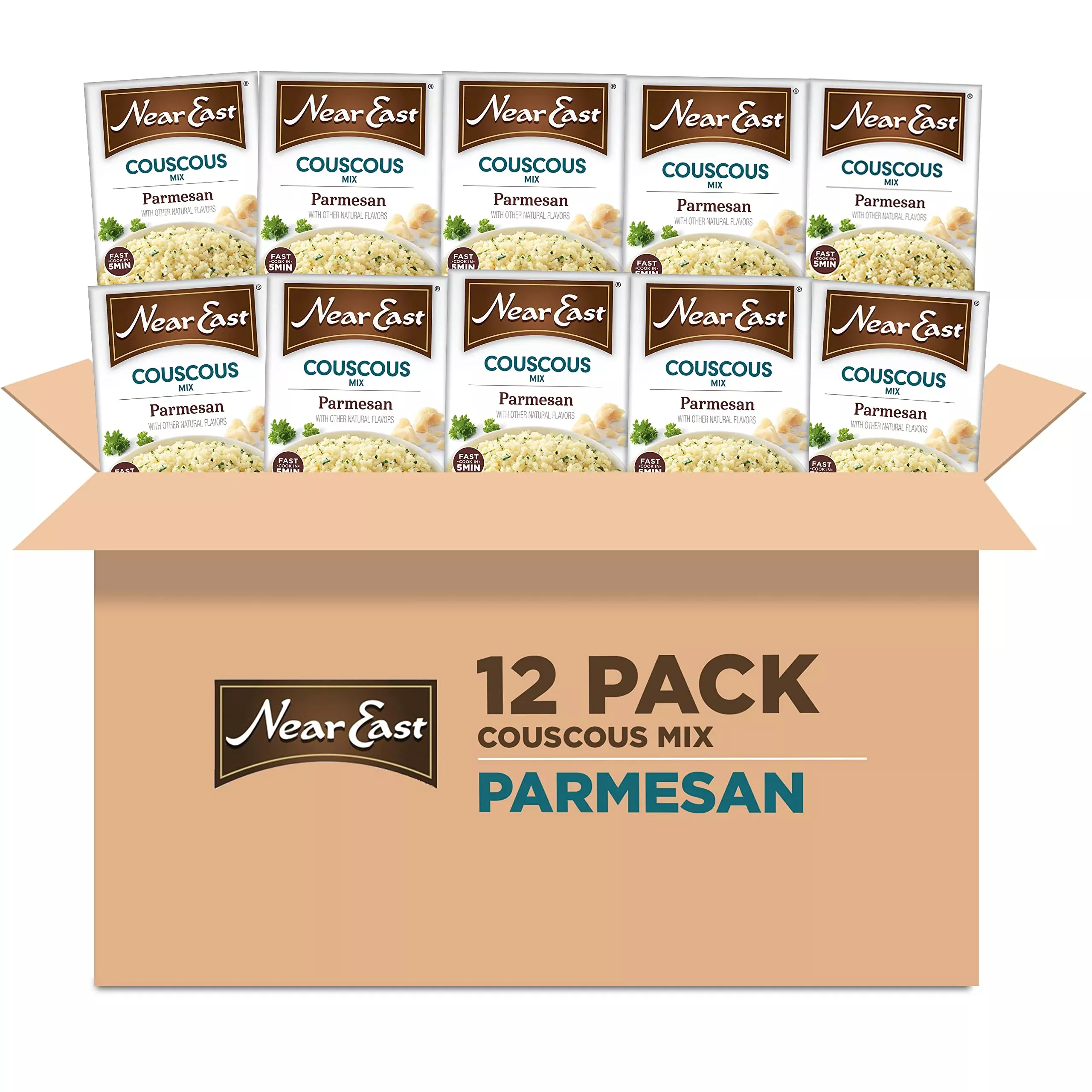Near East Couscous Mix, Parmesan Cheese, 5.9Oz Boxes (12 Pack)