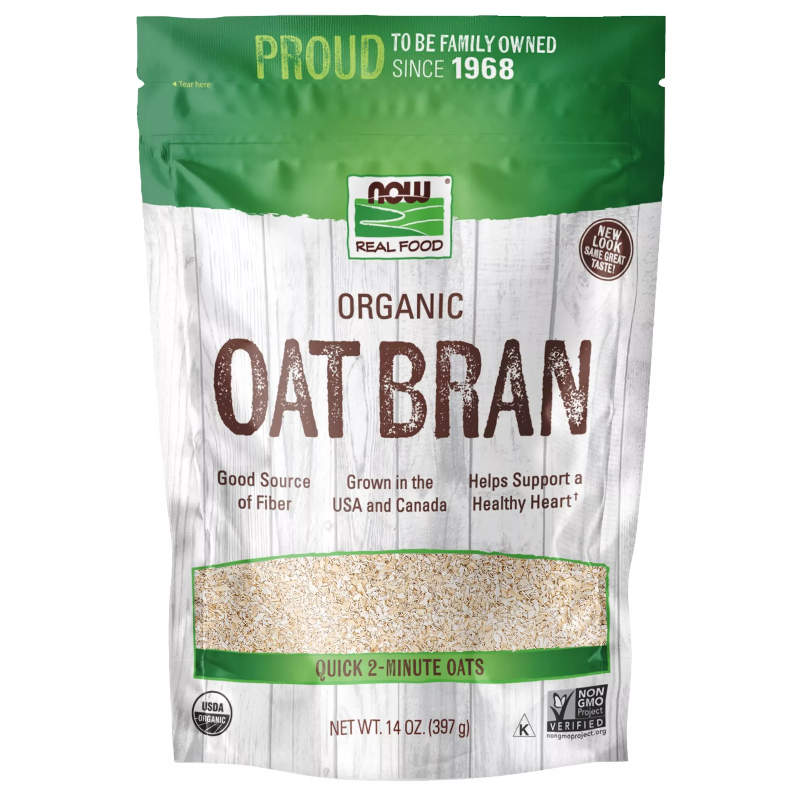 Now Foods Natural Oat Bran - 14 Oz