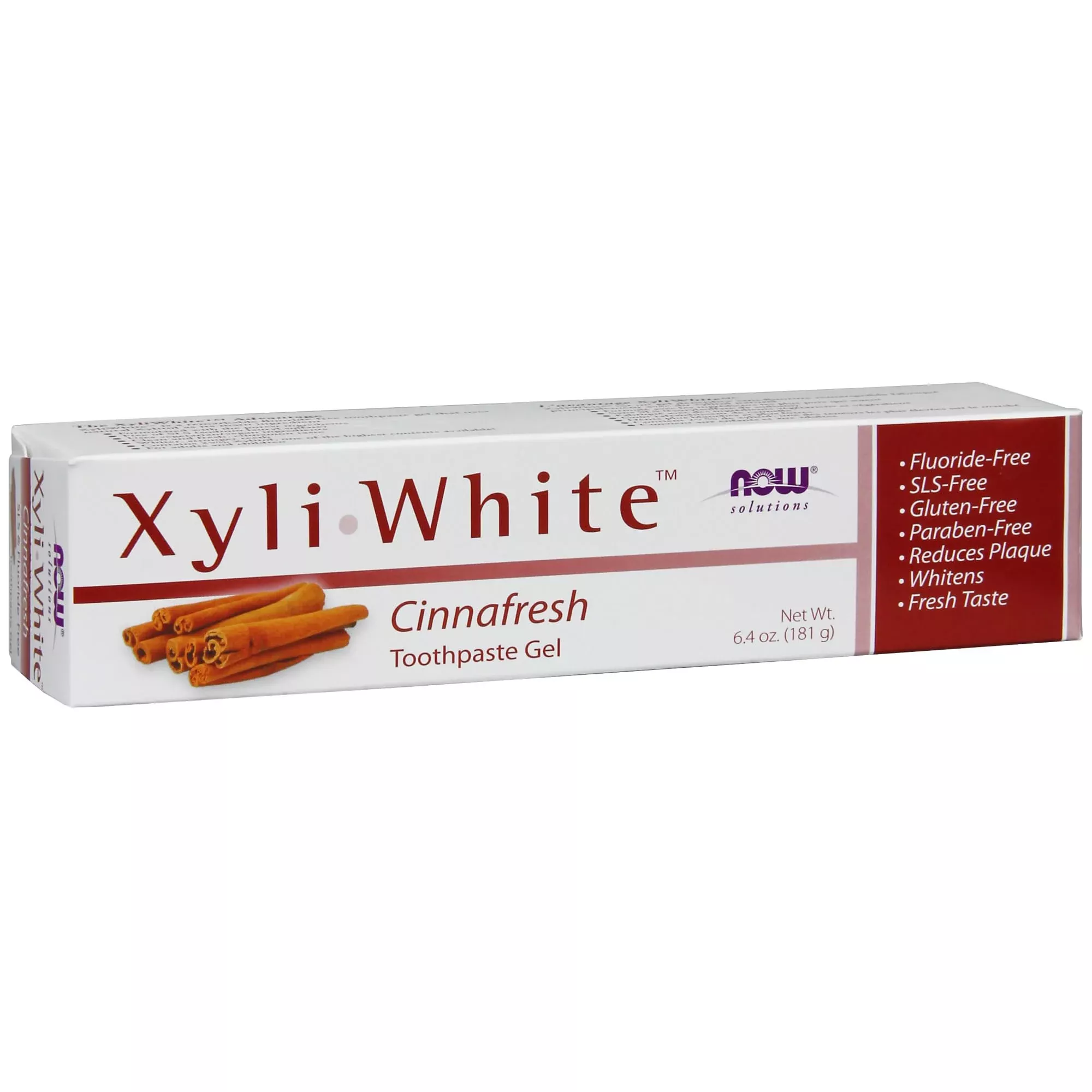 Now Foods Solutions, Xyliwhite™ Toothpaste Gel, Cinnafresh, Cleanses And Whitens, Clean And Fresh Cinnamon Taste, 6.4-Ounce