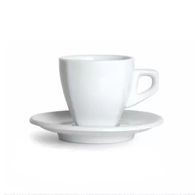 Nuova Point - Asti Espresso Cups and Saucers, White, Set of 6