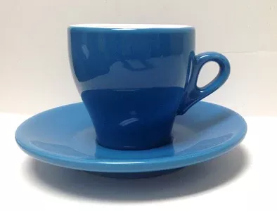 Nuova Point Cappucino Cups and Saucers, Blue, set of 6