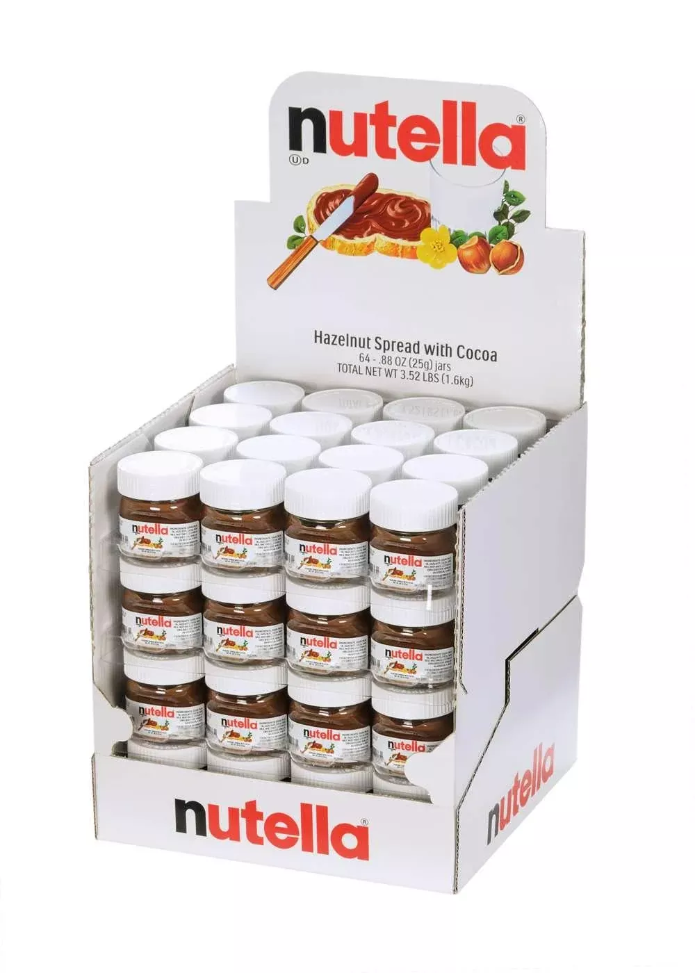 Nutella Hazelnut Spread With Cocoa Glass Jar.88 Ounce - 64 Per Case.