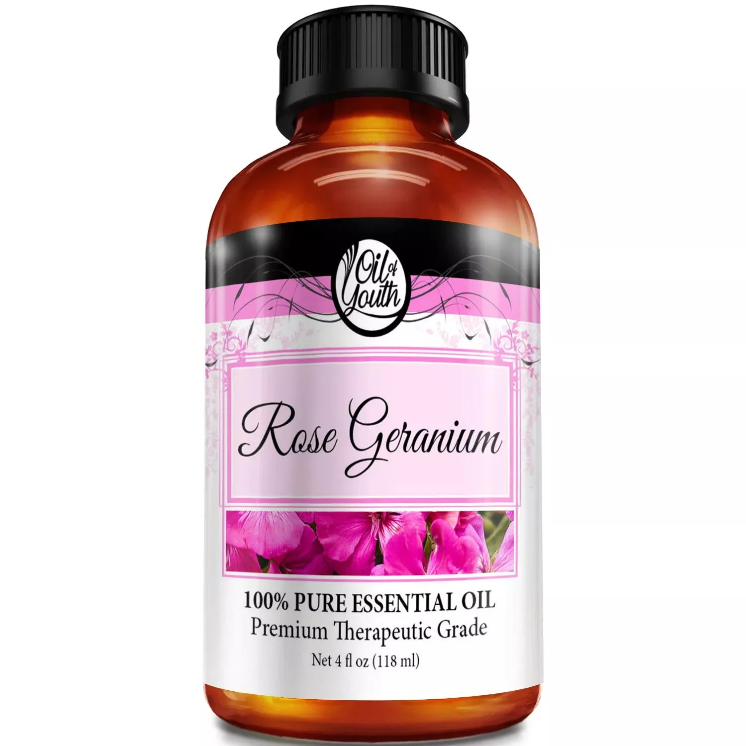 Oil Of Youth Essential Oils 4Oz - Rose Geranium Essential Oil - 4 Fluid Ounces