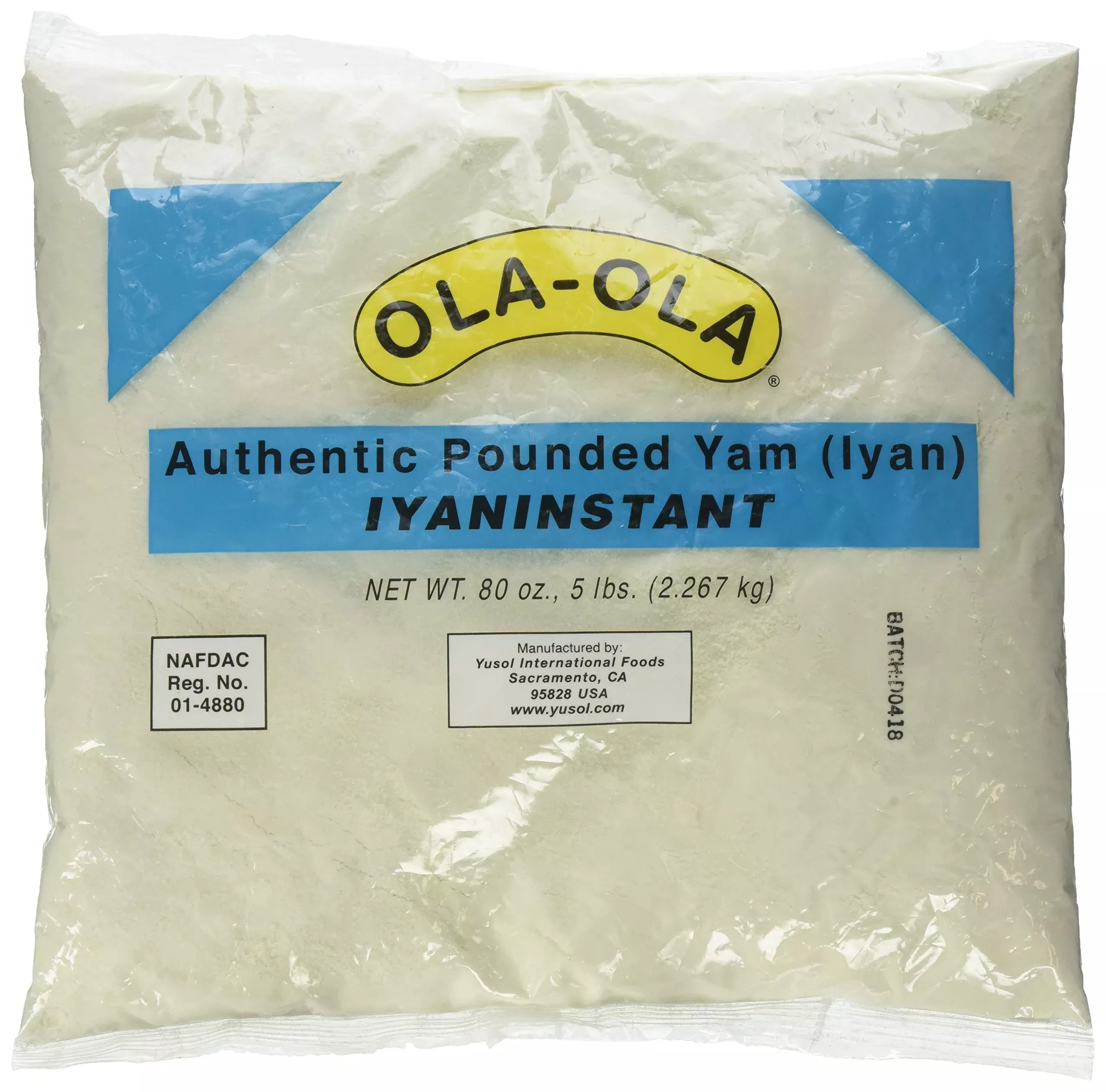 Ola Ola Authentic Pounded Yam Iyan Instant 5Lbs