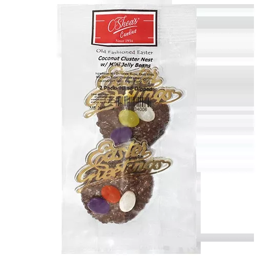 Old-Fashioned Milk Chocolate Coconut Nests — 2-Pack with Jelly Beans