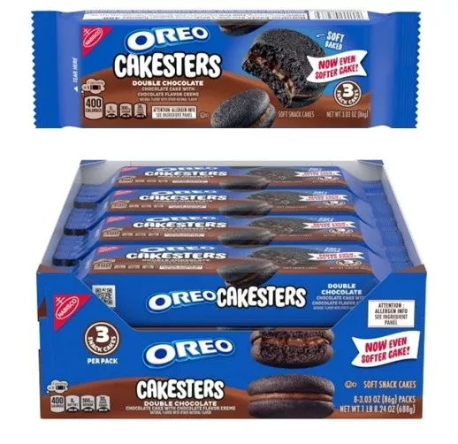 Oreo Cakester Chocolate with Chocolate Creme - 3.03 oz 8ct
