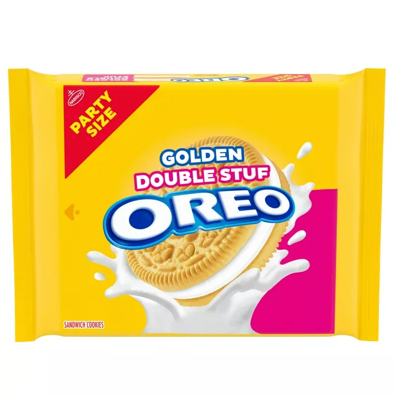 Oreo Double Stuf Golden Sandwich Cookies, Party Size, 24.95 Oz