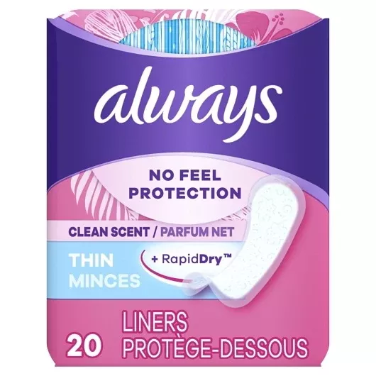 P&g Retail- Health & Beauty Always Regular Thin Pantiliner Scented 24 -20 Cnt - 20 Count - 24 Per Case