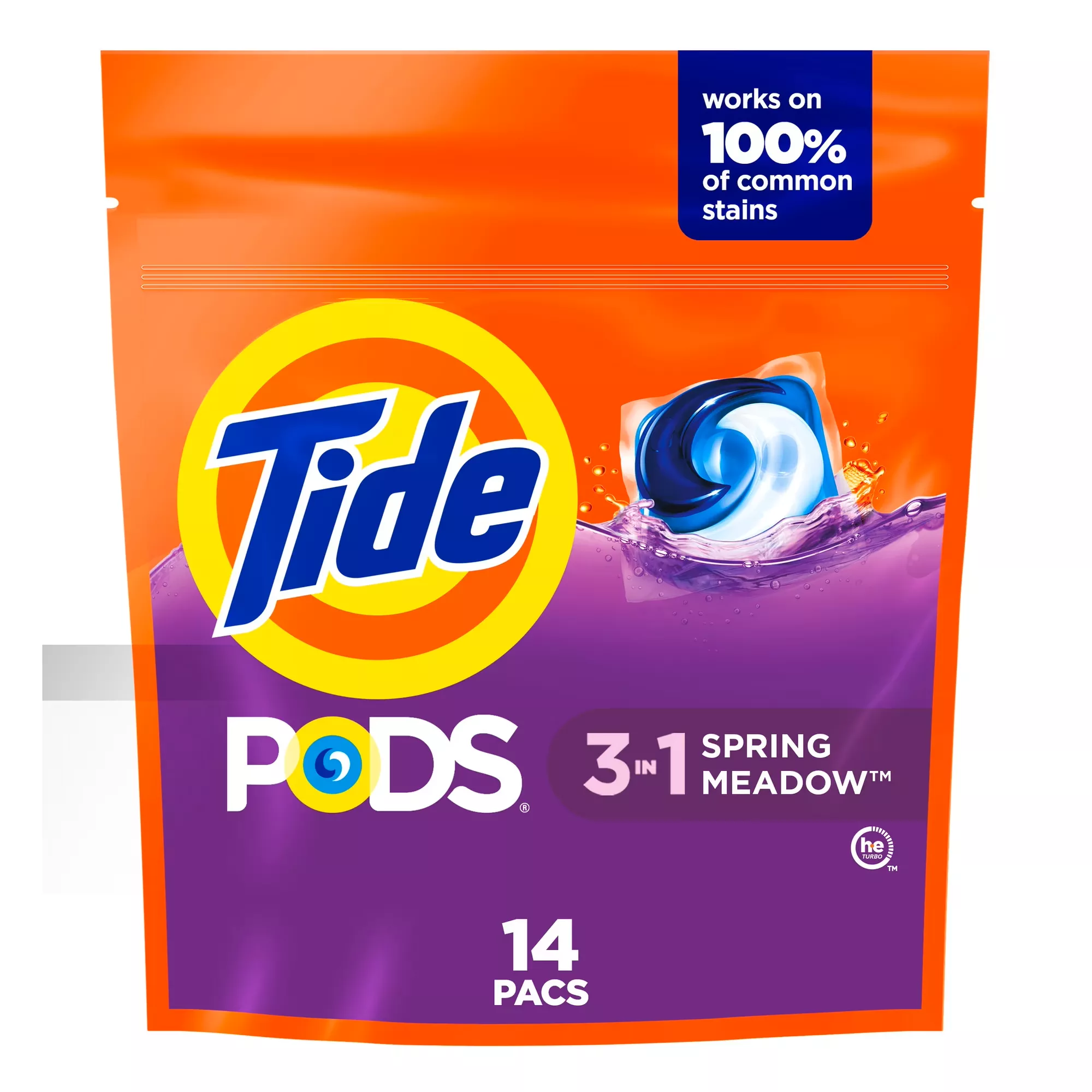 P&g Retail Tide Spring Meadow Laundry Detergent Liquid Pod, 14 Count, 6 Per Case