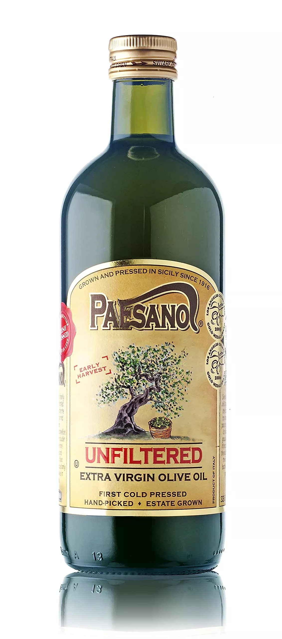 Paesanol Extra Virgin Oil Olive Unfiltered 33.8 Fl Oz