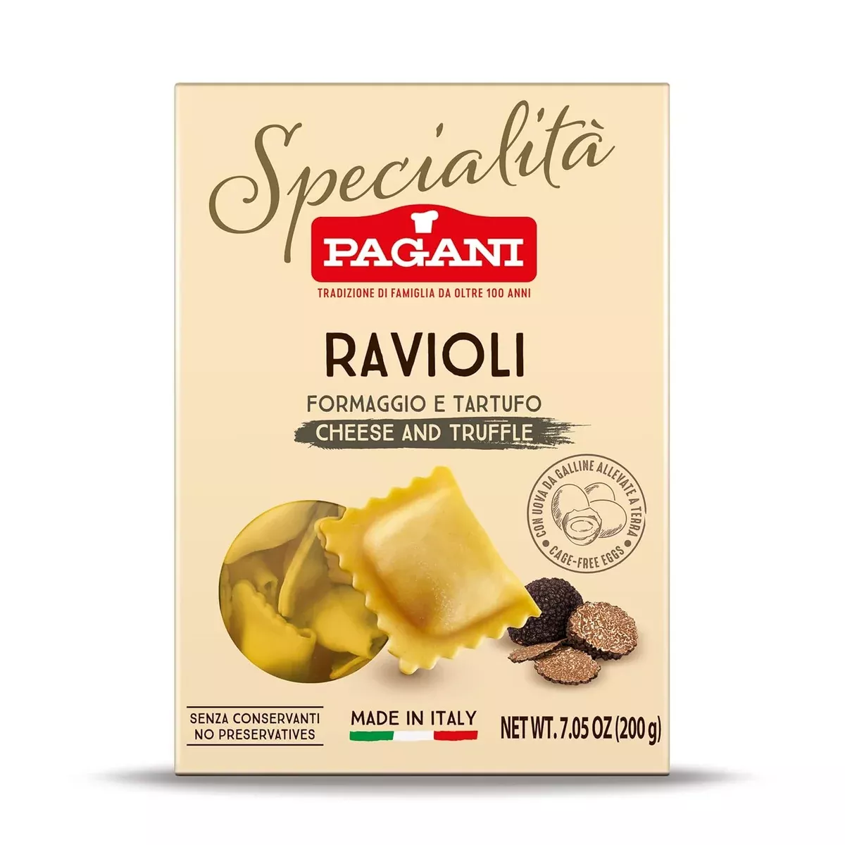Pagani Ravioli with Cheese & Truffle, 7.05 oz | 200g