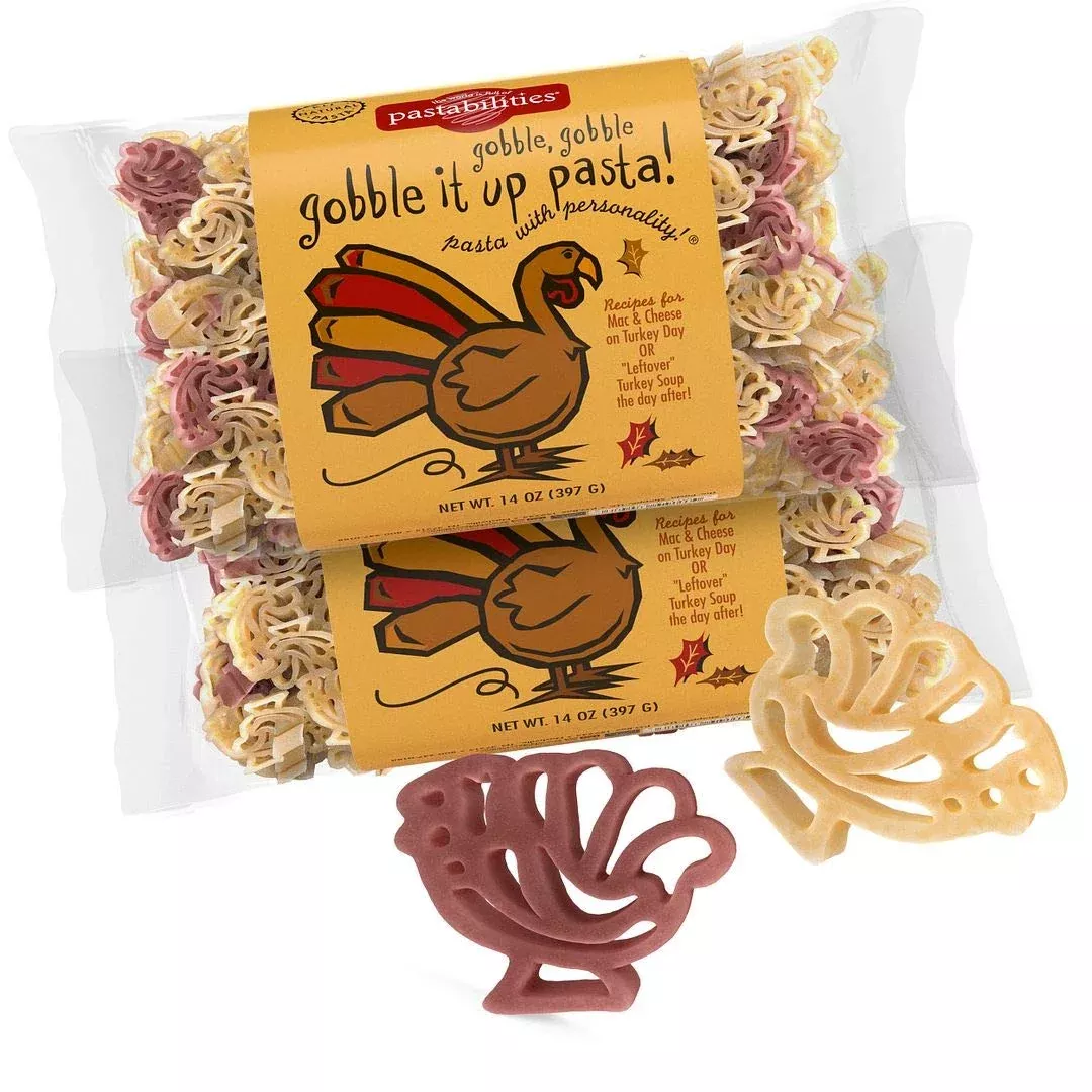 Pastabilities Fun Shaped Pasta For Kids - Gobble It Up - Turkey Shaped Fun Theme, Non-Gmo Natural Wheat And Vegetable Pasta, All-Natural, Kosher Certified, Made In The Usa, (2 Pack, 14 Oz)