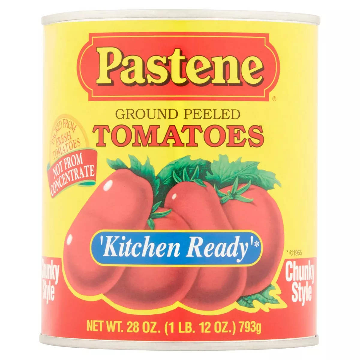 Pastene Crushed Peeled Tomatoes, Kitchen Ready, Chunky Style, 28 oz
