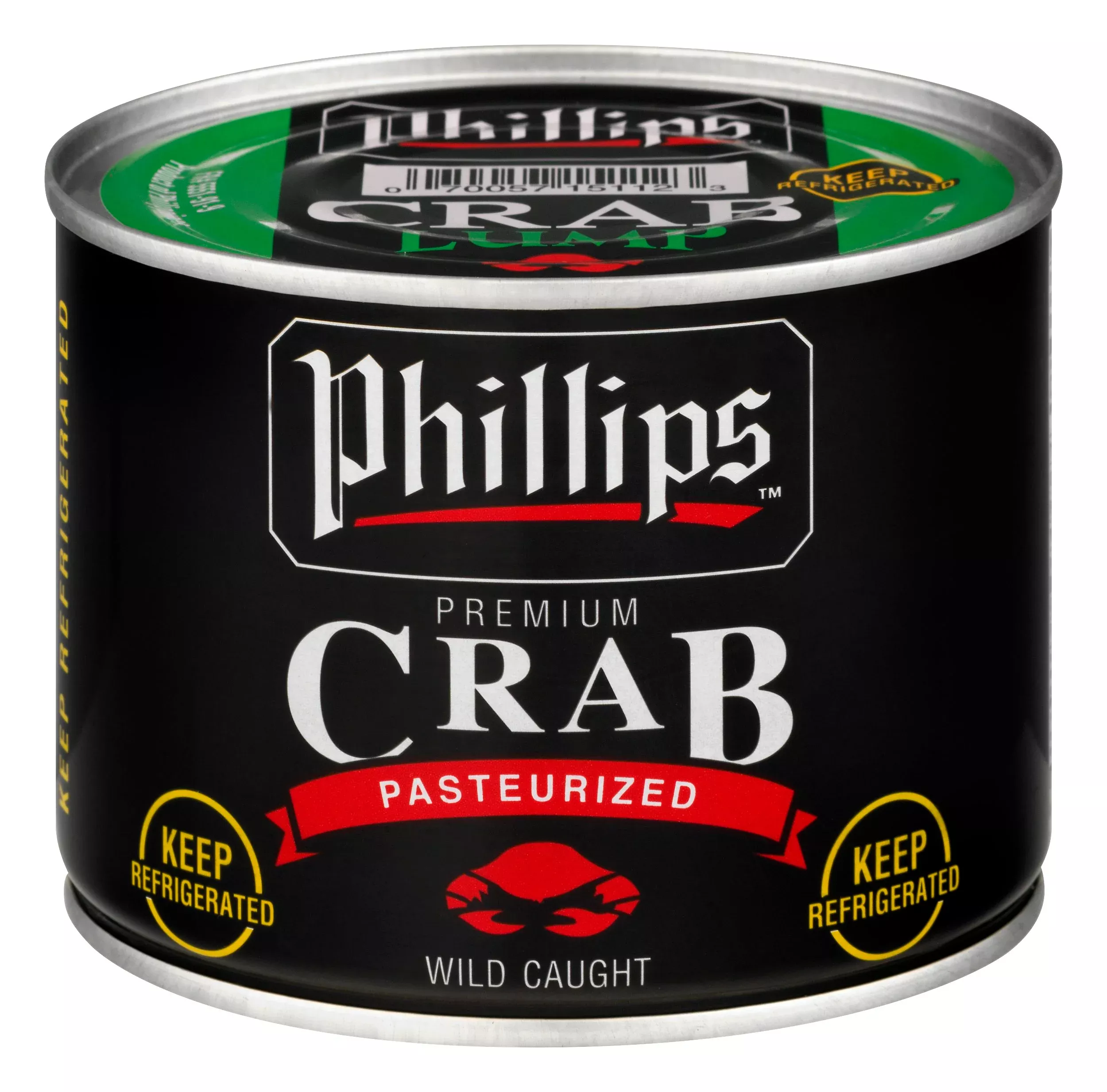 Phillips Foods Refrigerated Lump Crab Meat Cans 1 Pound Each - 6 Per Case
