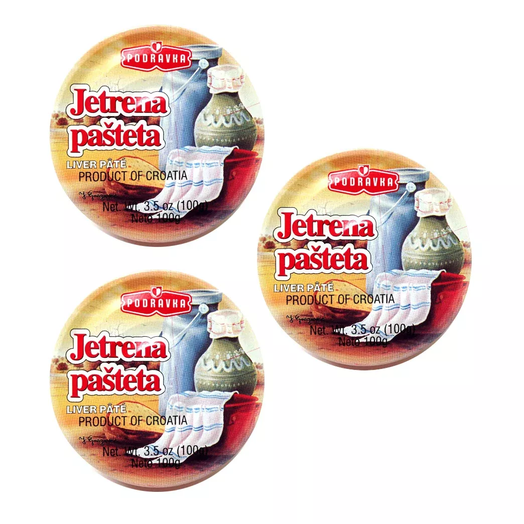 Podravka Jetrena Pasteta, Liver Pate, 3 pack, 3 x 95g